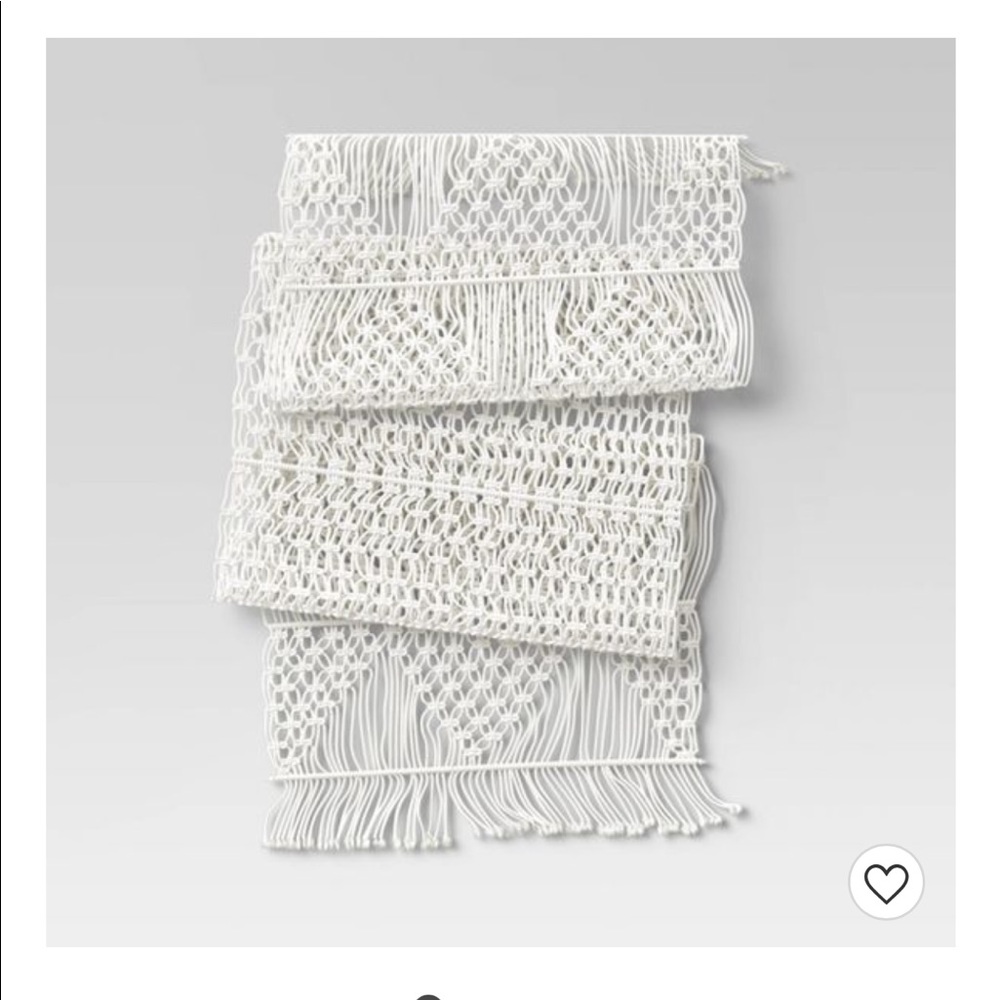 Opal house white Macrame Table  runner